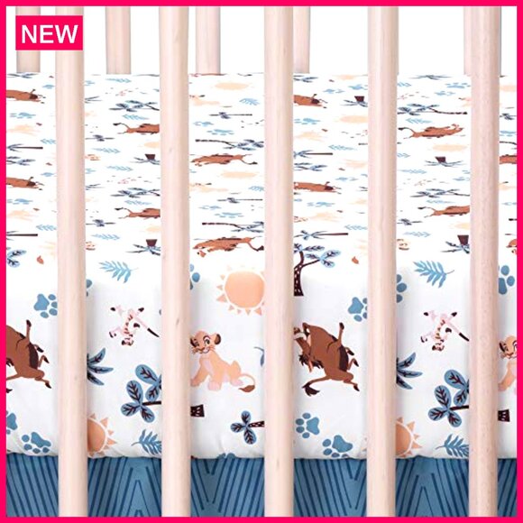 Fitted Crib Sheet 28x52 Inch Microfiber Lion King Adventure Nursery - Picture 4 of 5